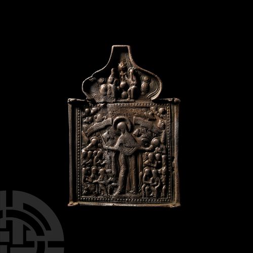 Null Trittico post-bizantino Icona centrale dell'Intercessione. XVII-XIX secolo &hellip;