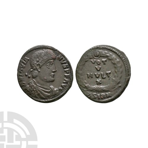 Null Jovian - Wreath Bronze. June 363-February 364 A.D. Sirmium mint. Obv: D N I&hellip;