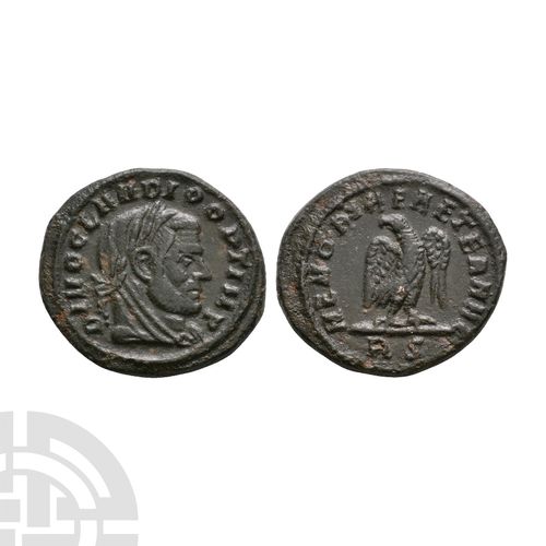 Null Divo Claudio - Aquila AE Mezzo Follis. 317 A.D. Colpito sotto Costantino I,&hellip;
