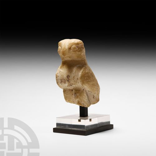 Null Egyptian Marble Figure of Horus, Ptolemaic Period, 332-30 B.C. A carved whi&hellip;