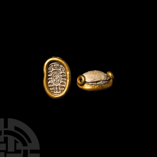 Null Escarabajo egipcio con montura de oro, periodo tardío, 664-332 a.C. Escarab&hellip;