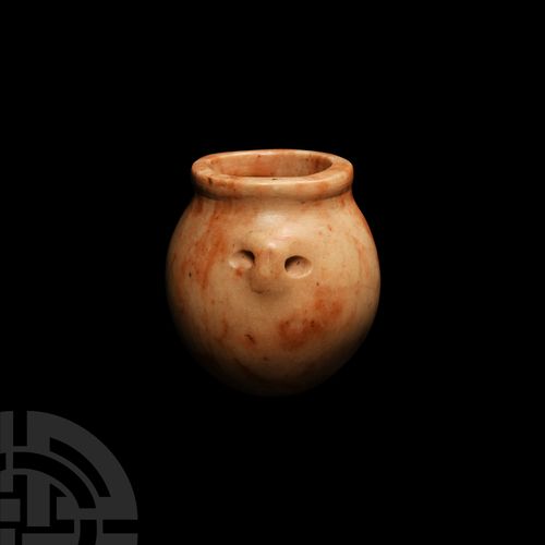 Null Egyptian Pink Stone Kohl Pot, Late Predynastic-Early Dynastic Period, 3100-&hellip;