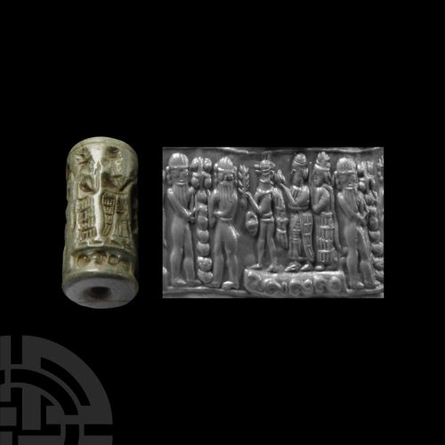 Null Akkadian Cylinder Seal with Presentation Scene. "2nd millennium B.C. A ston&hellip;