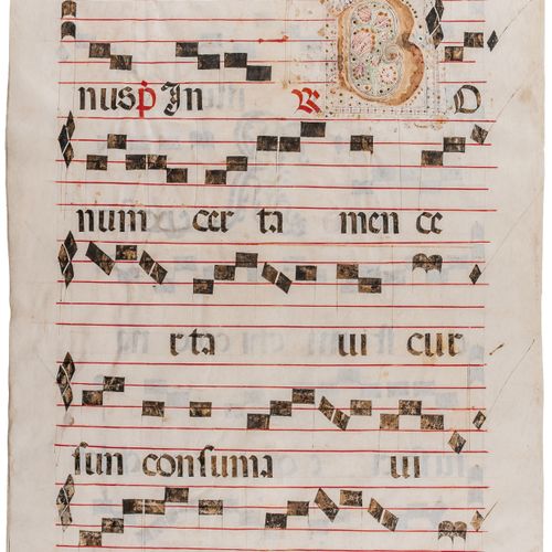 Null Antiphonaire - feuillet unique d'un antiphonaire. Manuscrit latin sur parch&hellip;