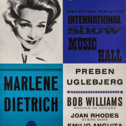Null Affiches - Marlene Dietrich - Tivoli Varieteen. Affiche offset sur papier. &hellip;