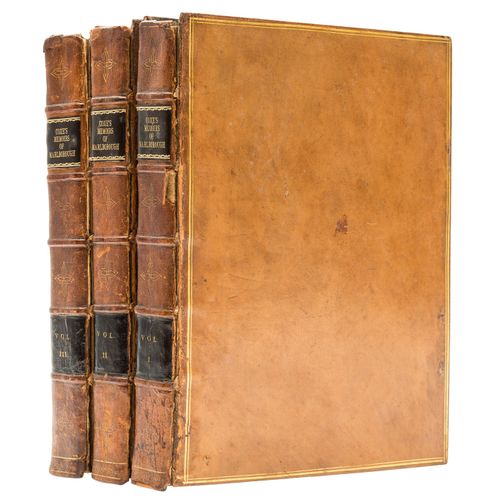 William Coxe Coxe (William) 《马尔堡公爵回忆录》，3卷，初版，半标题，9张雕版，3封传真信，5张家谱表，16张手绘地图和作战计划，有&hellip;