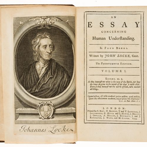 John Locke Locke (John) An Essay Concerning Human Understanding, 2 vol., portrai&hellip;