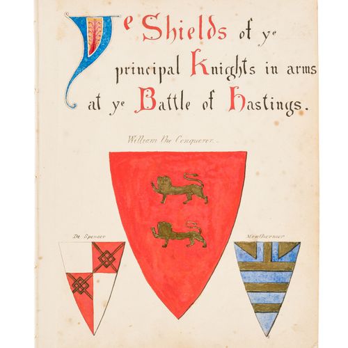 Null NO RESERVE Heraldry - Ye Shields of ye principal Knights in arms at ye Batt&hellip;
