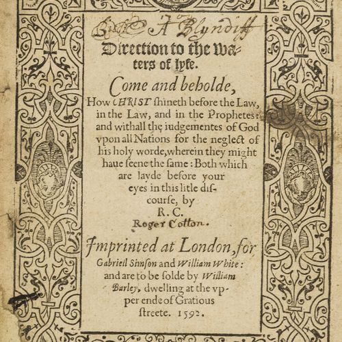 Roger Cotton Elizabethan poet's prose work.- C[otton] (R[oger]) A Direction to t&hellip;