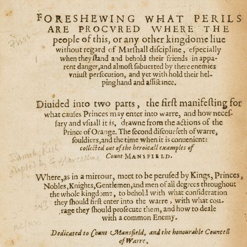 George Marcelline [Marcelline (George)] Vox Militis: foreshewing what Perils are&hellip;