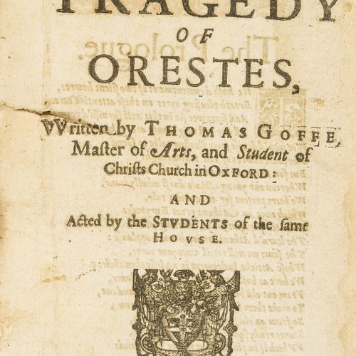 Thomas Goffe Goffe (Thomas) The Tragedy of Orestes, première édition, quelques f&hellip;