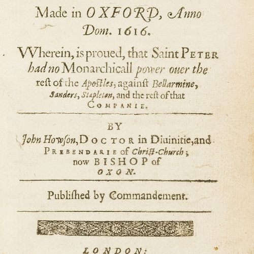 John Howson Howson (John) Certaine Sermons Made in Oxford, Anno Dom.1616年，第一版，首页&hellip;