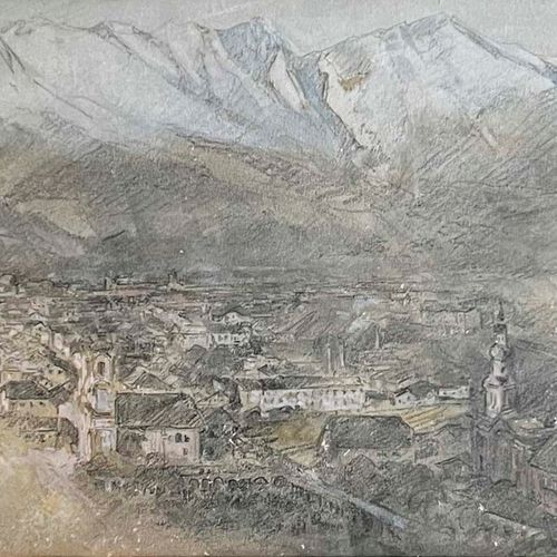 Ignaz Stolz (Bozen/Bolzano 1868 /Lana 1953) Blick auf Innsbruck;Mischtechnik auf&hellip;