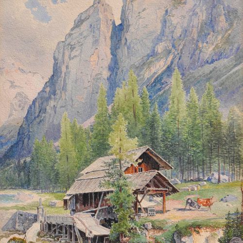 Heinrich Carl Schubert (Wien/Vienna 1827 – 1897) Landschaft bei Cortina, 1894;Aq&hellip;