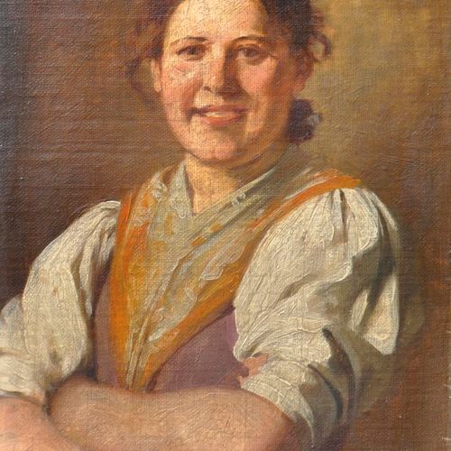 Rudolf Oberstolz (Innsbruck 1865 – Bozen/Bolzano 1910) Lachendes Mädchen;Öl auf &hellip;