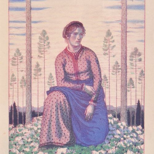 Ferdinand Andri (Waidhofen an der Ybbs 1871 – 1956 Wien/Vienna) Mädchen im Lärch&hellip;