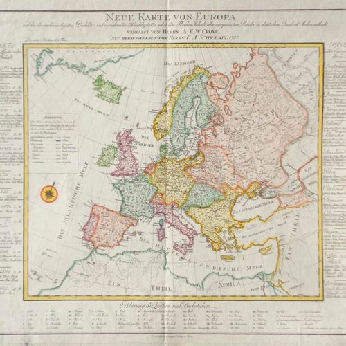 A.F.W Crome/F.A. Schraembl Neue Karte von Europa …, 1787;Handkolorierter Kupfers&hellip;