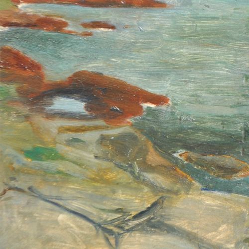 Carl Moser (Bozen/Bolzano 1873 – 1939) Meeresküste, 1907;Öl auf Karton, 23.8 x 1&hellip;