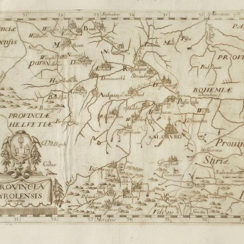 Null Provincia tyrolis cum confinis, vers 1712;Kupferstich, 22,7 x 31,2 cm, Blat&hellip;