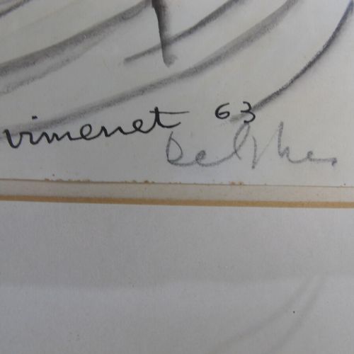 维梅内-让 (1914-1999) 
Delphi, 1963 
纸上水彩和木炭，右下方有签名、标题和日期 63 
高度：2929 ; 宽度 : 20 cm