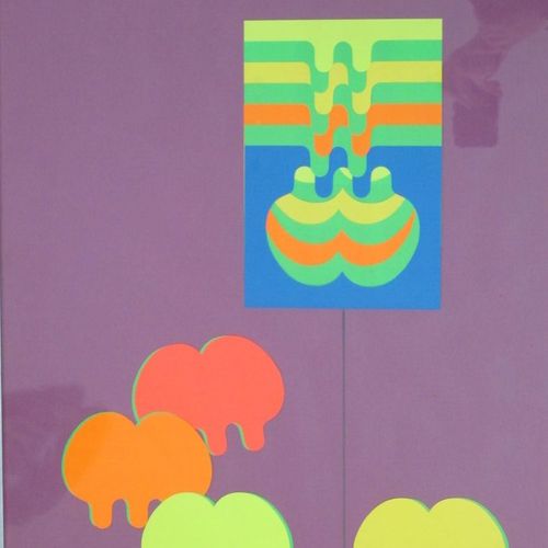 ECOLE MODERNE 
Paire de Compositions abstraites 
Collages sur papier 
Signés A. &hellip;