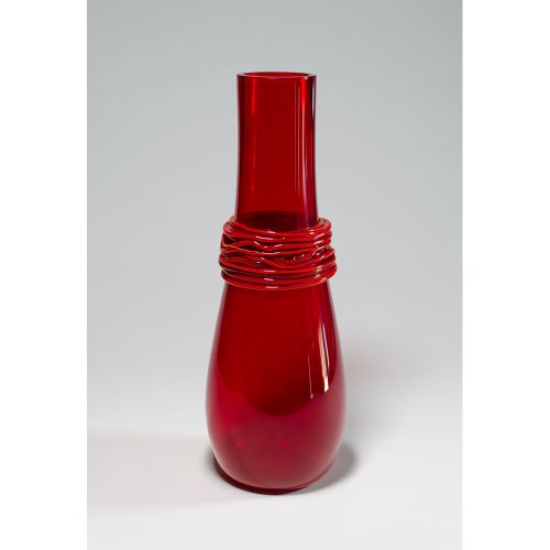 Vistosi Vistosi 
 
Vase en verre rouge avec filaments de verre décoratifs, haute&hellip;