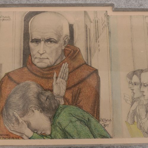 Null Jan Toorop (1858-1928) - lithographie "Le sacrifice", 12x90 cm.