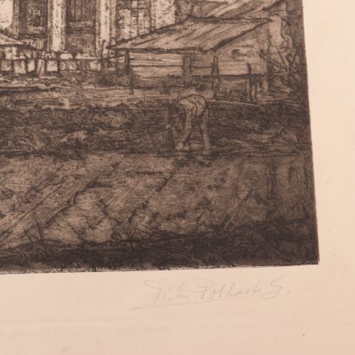 Null Wilhelm Frederik A. Pothast (1877-1917) - dibujo - Dos molinos y una escena&hellip;