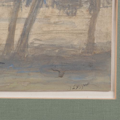 Null Jacobus Cornelis Wijnandus Cossaar (1874-1966) - 水粉画 - 伦敦有双层马车的大道，25.5x36厘米&hellip;
