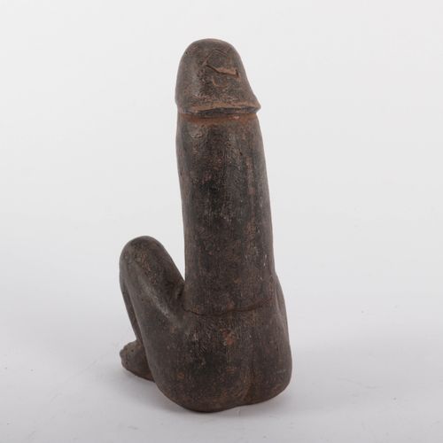 Null 泰国-陶制阳具雕塑-20世纪上半叶，20.5厘米。