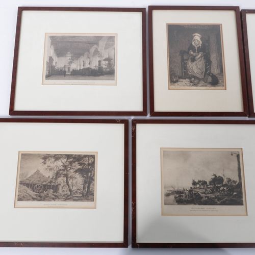 Null Six reproductions en fac-similé d'œuvres de maîtres célèbres, 28x32 cm.