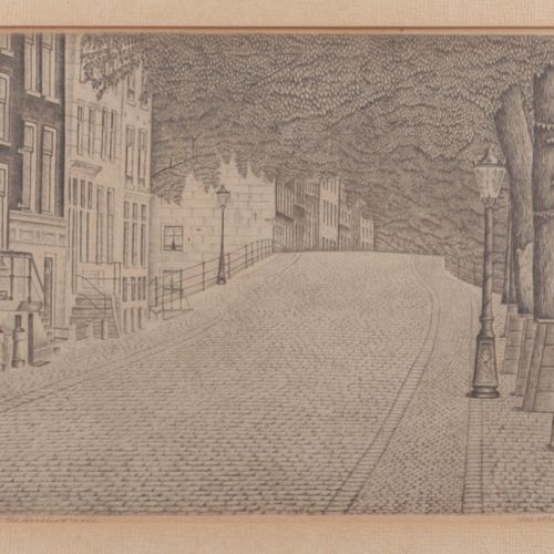 Null Salomon Meijer (1877-1965) - etching - Amstel near Keizersgracht, 21.5x28.5&hellip;