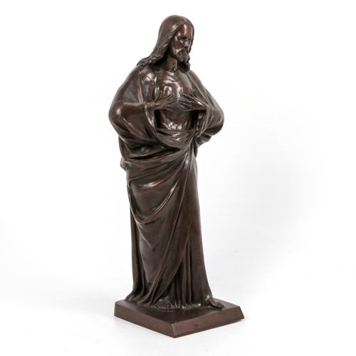 Null Scuola francese XX secolo - Bouasse Jeune Paris, scultura in bronzo, Cristo&hellip;