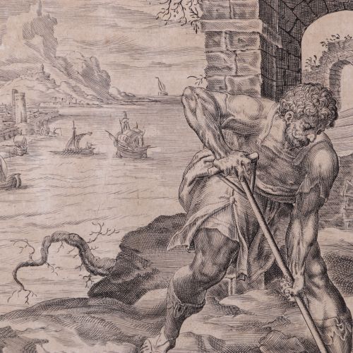 Null Jan Harmensz Muller (1571-1628) - gravure - Le serviteur enterre ses talent&hellip;