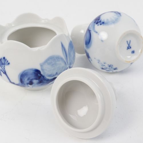 Null Meissen - Orquídea azul, seis tazas y platillos de café y un juego de crema&hellip;