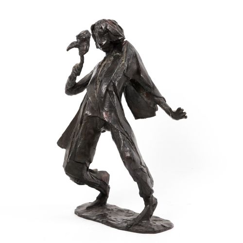 Null Karel Gomes (1930-2016) - Bronze sculpture, 'Comedia del Arte' , 36 cm.