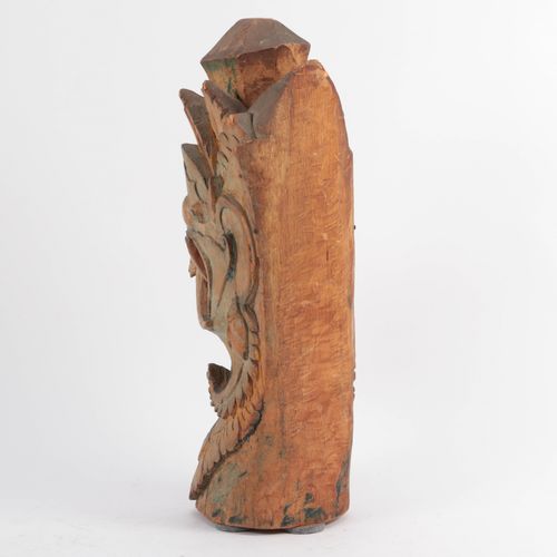 Null Indonesia - Bali - testa di legno di bestia mitologica, 49 cm.