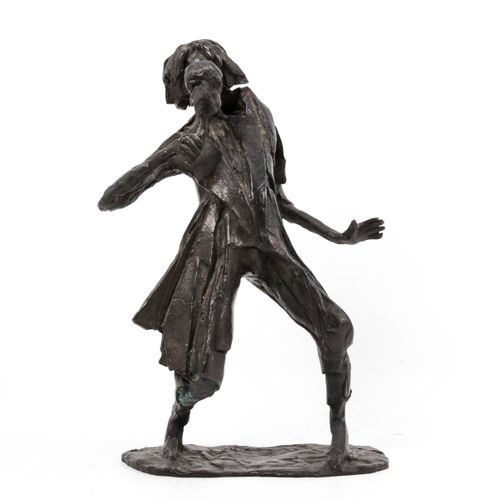 Null Karel Gomes (1930-2016) - Escultura de bronce, 'Comedia del Arte' , 36 cm.