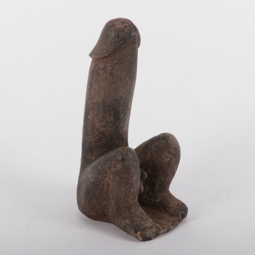 Null 泰国-陶制阳具雕塑-20世纪上半叶，20.5厘米。