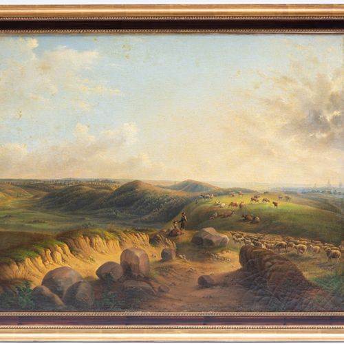 Duitse school (18e eeuw) - schilderij - Landschap met herders bij Dresden https:&hellip;