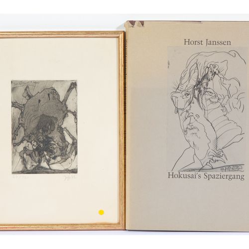 Horst Janssen (1929-1995) - ets - Selbst Yorimitsu nach Hokusai https://www.Bva-&hellip;