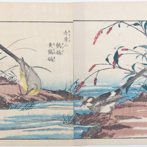 Kitao Shigemasa (1738-1820) - houtsnede - twee vogels, 1805 https://www.Bva-auct&hellip;