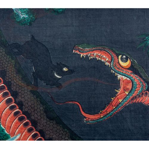 Utagawa Yoshitsuya (1822-1866) - houtsnede - Yorimitsu, drieluik, 1858 https://w&hellip;