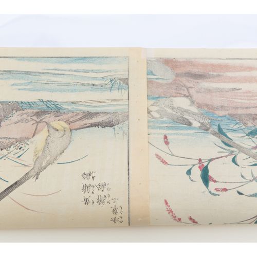 Kitao Shigemasa (1738-1820) - houtsnede - twee vogels, 1805 https://www.Bva-auct&hellip;