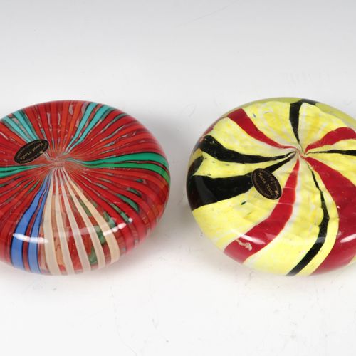 Murano- Twee glazen presse papiers, unterfang spiralen -20e eeuw https://www.Bva&hellip;