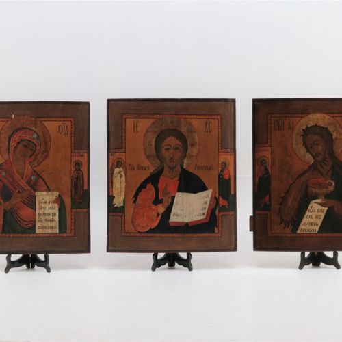 Rusland- Drie ikonen 'Deësis'- 18e eeuw https://www.Bva-auctions.Com/nl/auction/&hellip;