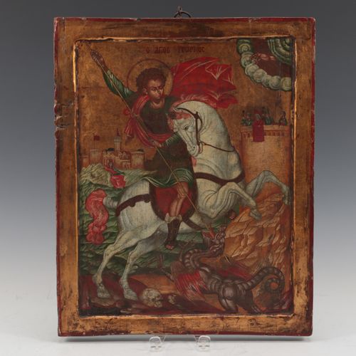 Rusland- ikoon, St. Joris en de Draak- 18e eeuw https://www.Bva-auctions.Com/nl/&hellip;