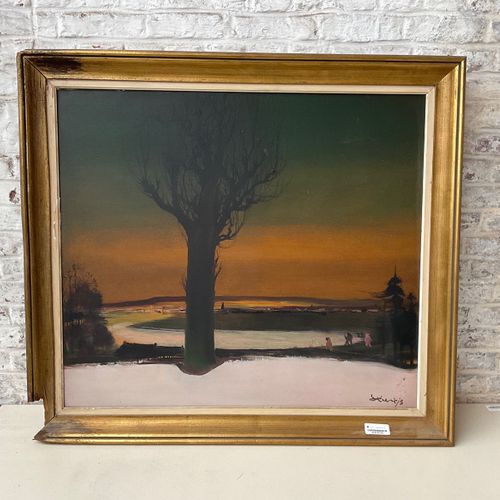 Staf STIENTJES (1883-1974) - Winterlandschap met boom https://www.Bva-auctions.C&hellip;