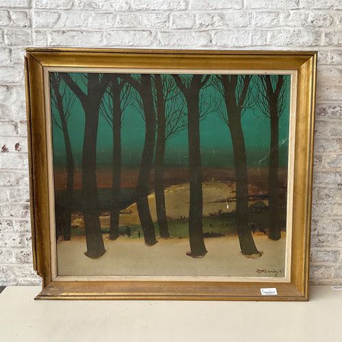 Staf STIENTJES (1883-1974) - Winterlandschap met bomen https://www.Bva-auctions.&hellip;