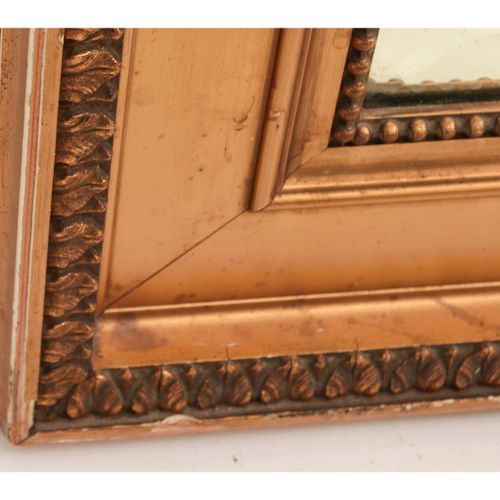 Rechthoekige gefacetteerde spiegel in vergulde lijst - eerste helft 20e eeuw htt&hellip;